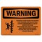 Signmission OSHA Warning Sign, 7" H, Rigid Plastic, Rotating Auger Inside This Hopper With Symbol, Landscape OS-WS-P-710-L-12382 - alternate 1